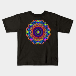 trippy strange flower colorfull strange pattern Kids T-Shirt
